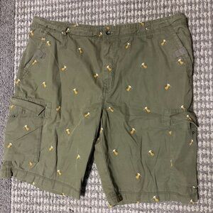 Bass Olive Green Cargo Shorts Beer Embroidery 42